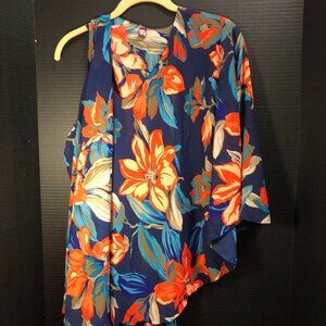 Travel Scarf Gena Accessories Vest Tunic Headwrap Floral Blue Modesty